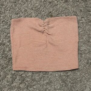 Full Tilt Pink and White Striped Tube Top